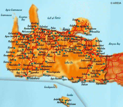 Map of Hania Pefecture