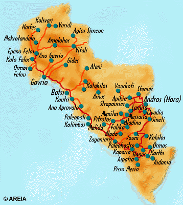 Map of Andros