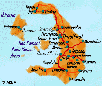 Map of Sandorini