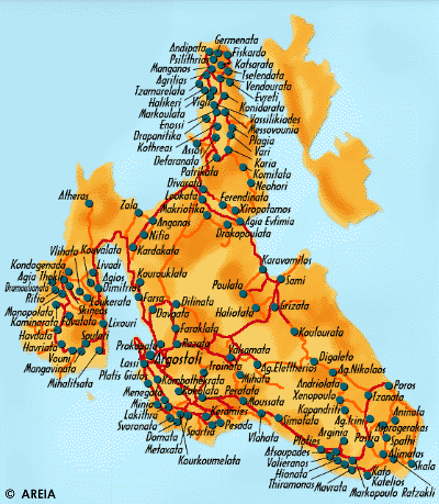 Map of Northern Kefalonia